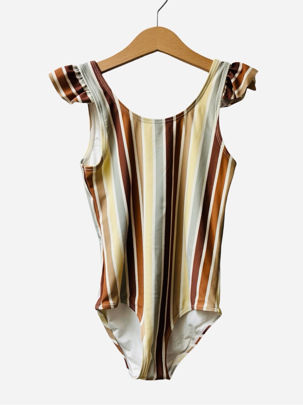 Rylee + Cru Girls Frill Multistripe One Piece Swim